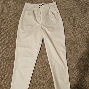 White off faux leather fashion pants size 6
